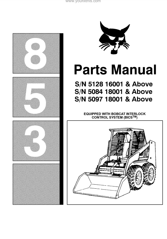 Manual de Partes Minicargador Bobcat 853