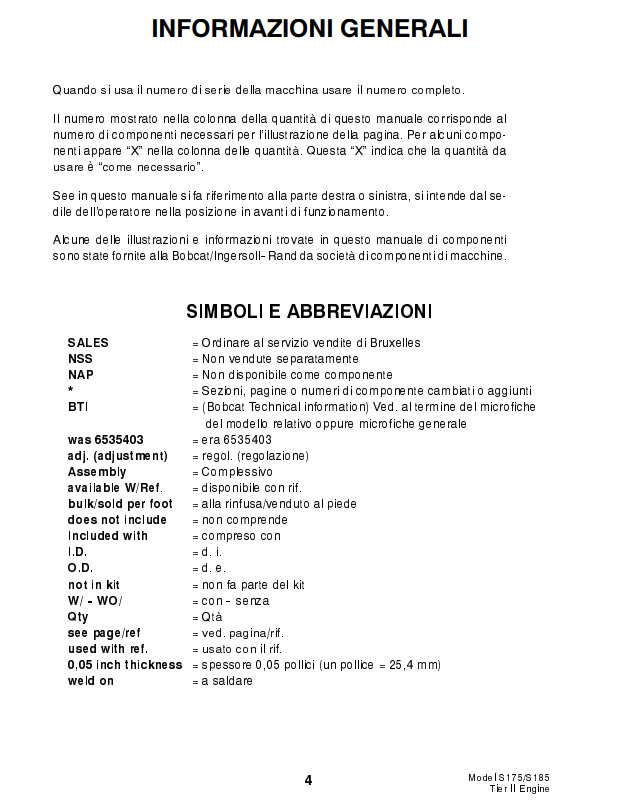 Manual de Partes Minicargador Bobcat S175, S185