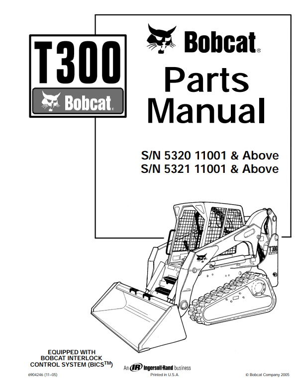 Manual de Partes Minicargador sobre Orugas Bobcat T300