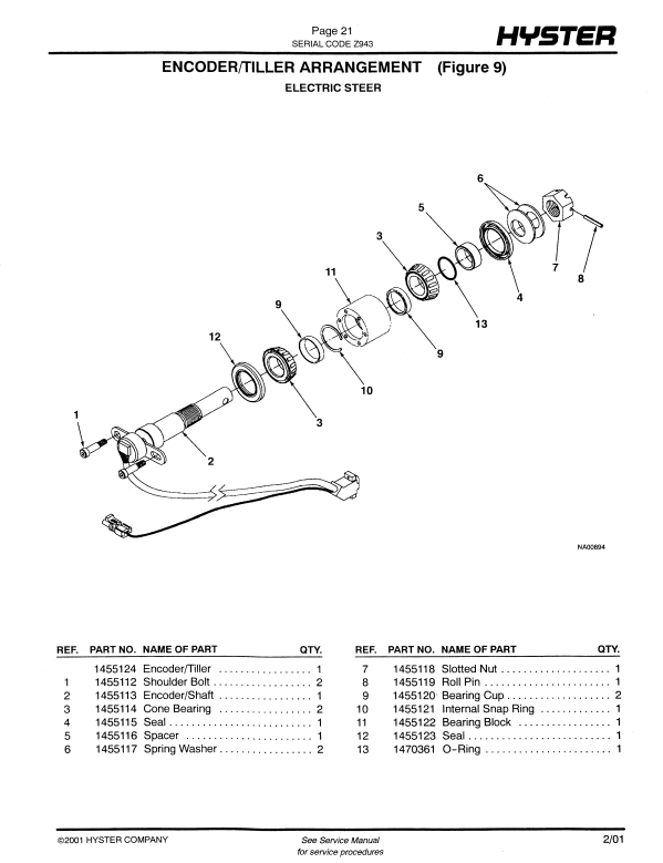 Manual de Partes Montacarga Hyster E30FR-24, E30FR, E35FR, E40FR, E45FR, E50FR (Z943)
