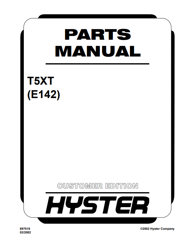Manual de Partes Montacarga Hyster T5XT (E142)