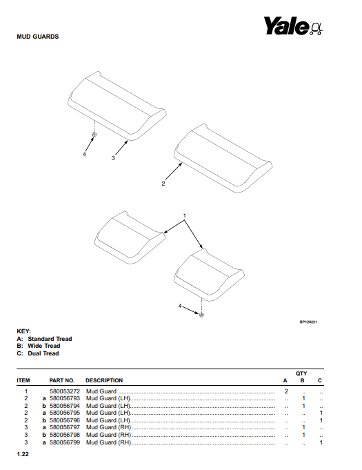 Manual de Partes Montacarga Yale GLP GDP40VX5, GLP GDP40VX6,GLP GDP45SVX5, GLP GDP45VX6, GLP GDP50-55VX