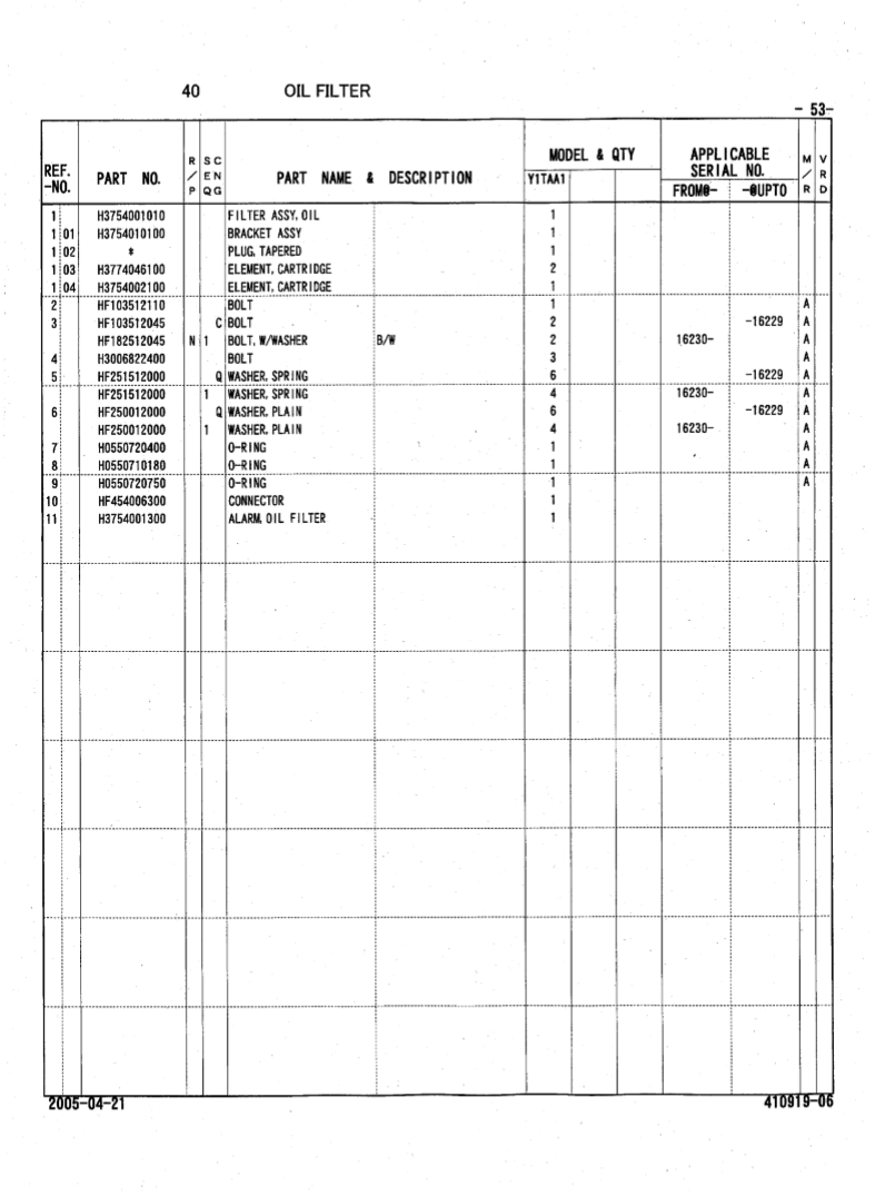 Manual de Partes Motor Diesel Mitsubishi - Hitachi S6R-Y2TAA1