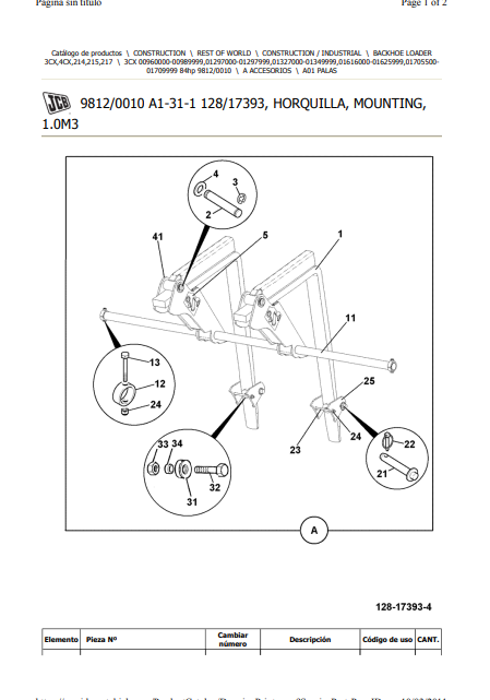 Manual de Partes Retroexcavadora JCB 3CX