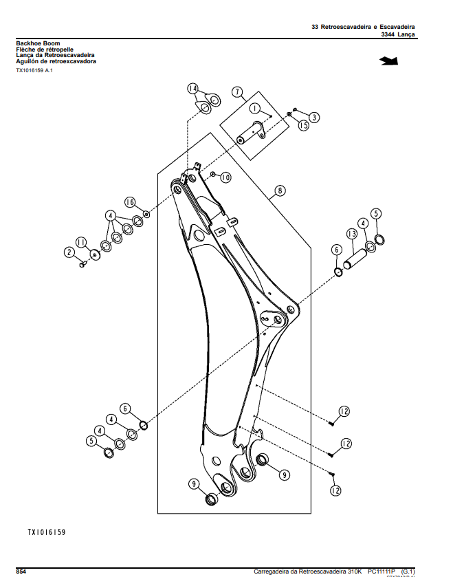 Manual de Partes Retroexcavadora John Deere 310K