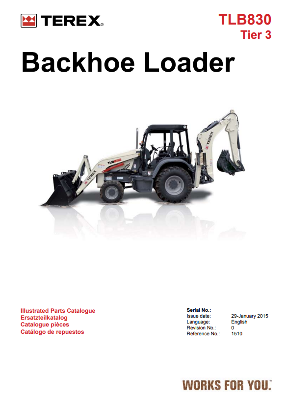 Manual de Partes Retroexcavadora Terex TLB830 Tier 3