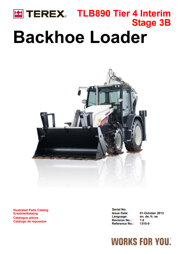 Manual de Partes Retroexcavadora Terex TLB890 Tier 4