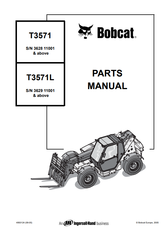Manual de Partes Telehandler Bobcat T3571, T3571L