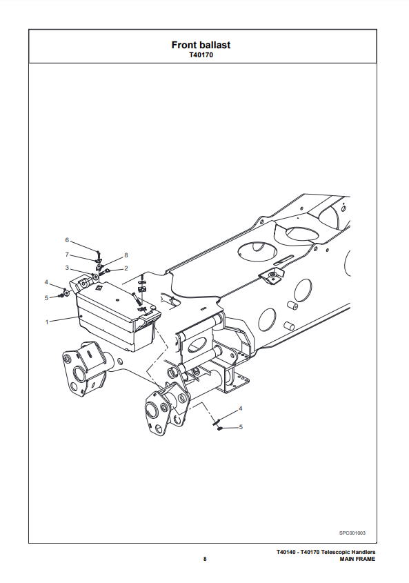 Manual de Partes Telehandler Bobcat T40140, T40170