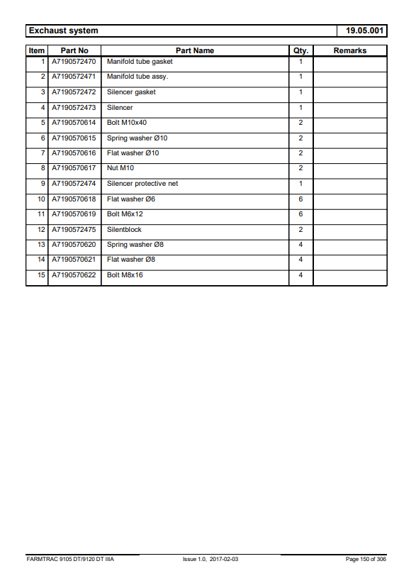 Manual de Partes Tractores Farmtrac 545, 555