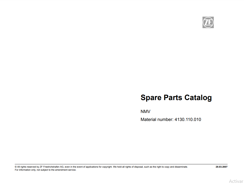 Manual de Partes Transmisión ZF NMV - 4130.110.010