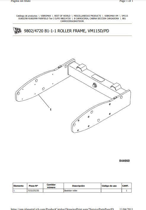 Manual de Partes Vibrocompactador JCB VM115D - PD