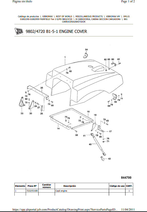 Manual de Partes Vibrocompactador JCB VM115D - PD