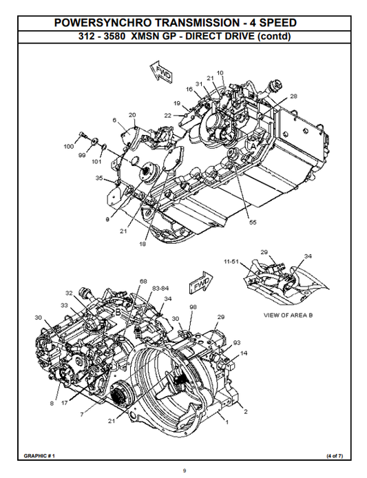 Manual de Partes de Transmisión de Telehandler Caterpillar TH336, TH337, TH406, TH407, TH414, TH514, TH417