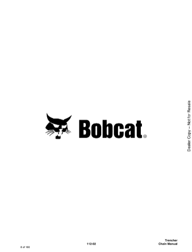 Manual de Patrones de Cadena de Zanjadora Bobcat
