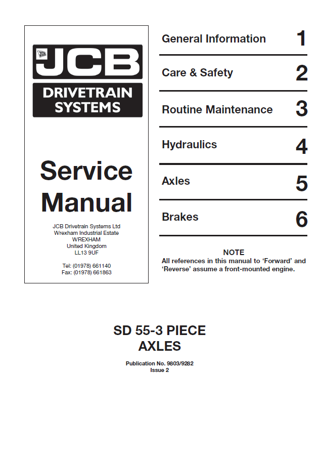 Manual de Reparación - Piezas Transmisión Mecanica 55-3 JCB SD