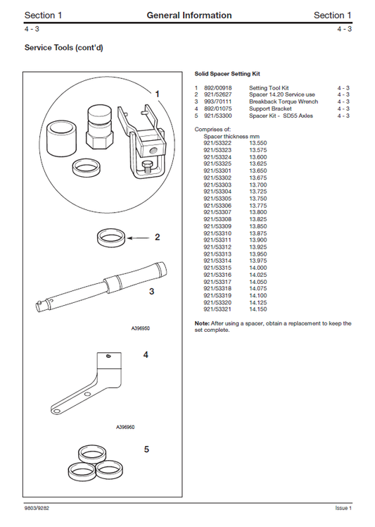 Manual de Reparación - Piezas Transmisión Mecanica 55-3 JCB SD
