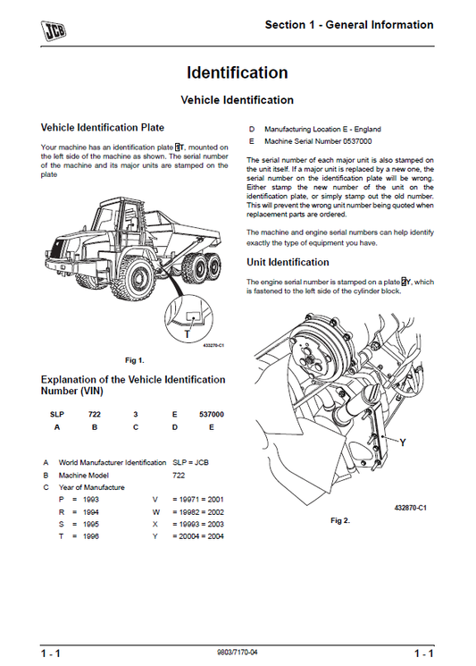 Manual de Reparación Camión - Volqueta JCB 722