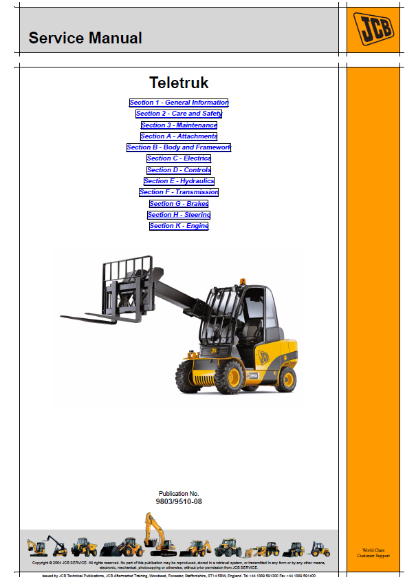 Manual de Reparación Montacarga JCB 2.5, 3.0, 3.5 Series