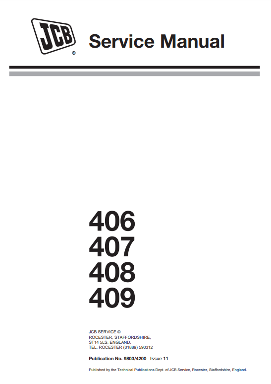 Manual de Servicios Cargador JCB 406, 407, 408, 409