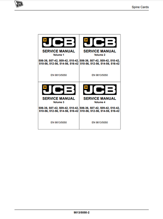 Manual de Reparación Cargador JCB 506-36, 507-42, 509-42, 510-42, 510-56, 512-56, 514-56, 516-42