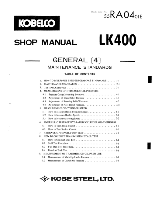 Manual de Reparación Cargador Kobelco LK400