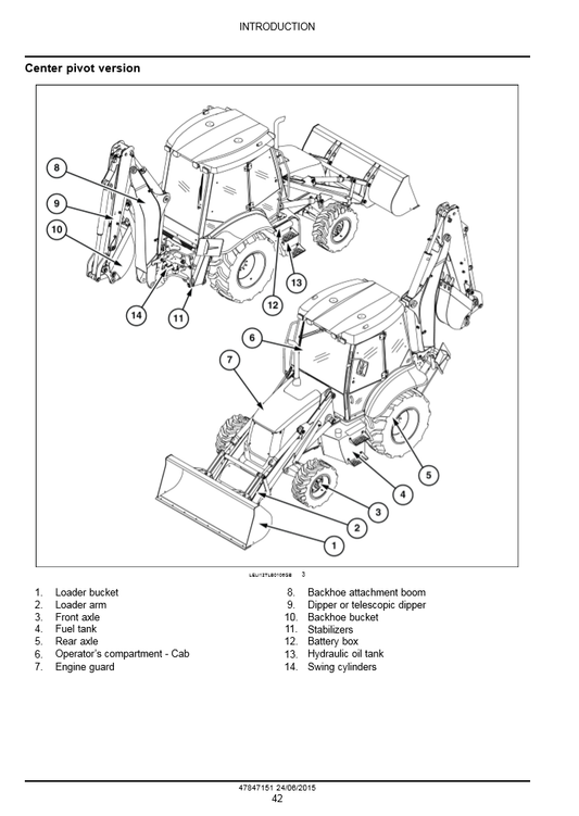 Manual de Reparación Cargador New Holland B100C, B100CLR, B100CTC, B110C, B110CTC, B115C