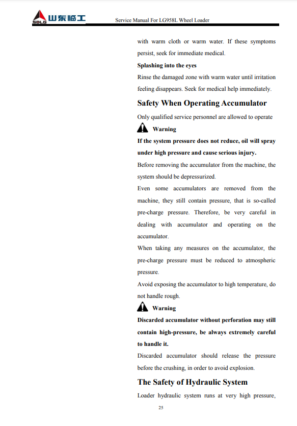 Manual de Reparación Cargador SDLG LG958L