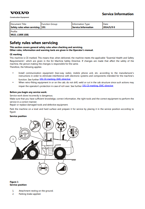 Manual de Reparación Cargador Volvo L180E