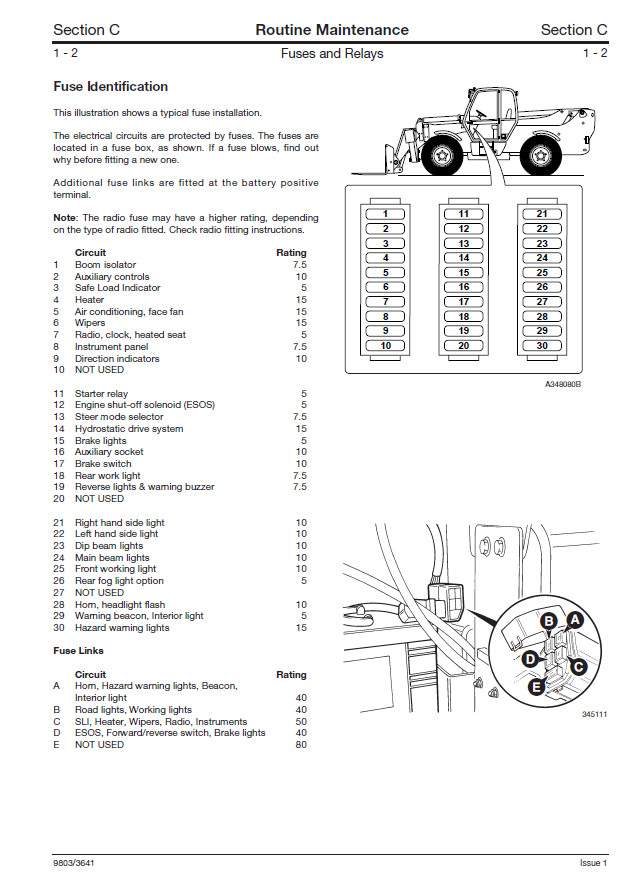 Manual de Reparación Complementario Telehandler JCB 532H, 537H