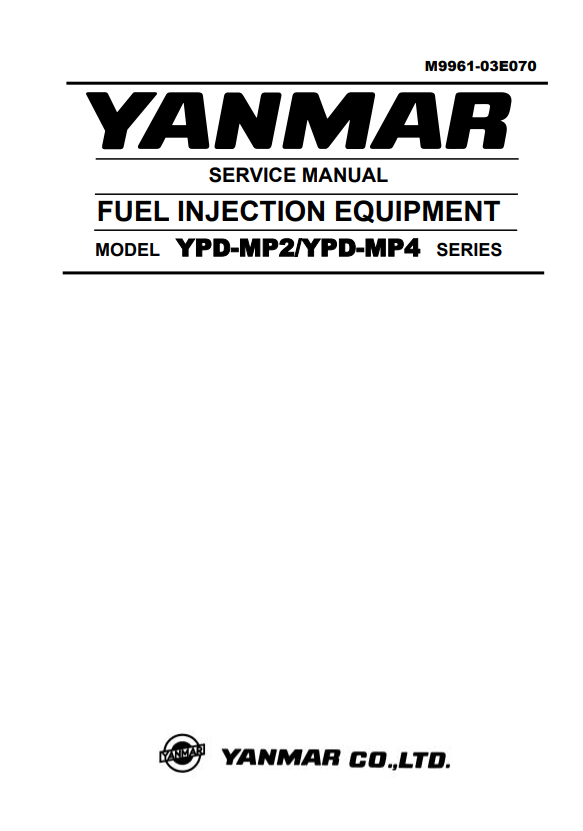 Manual de Reparación Equipo de Inyección de Combustible Komatsu - Yanmar YPD-MP2-YPD-MP4
