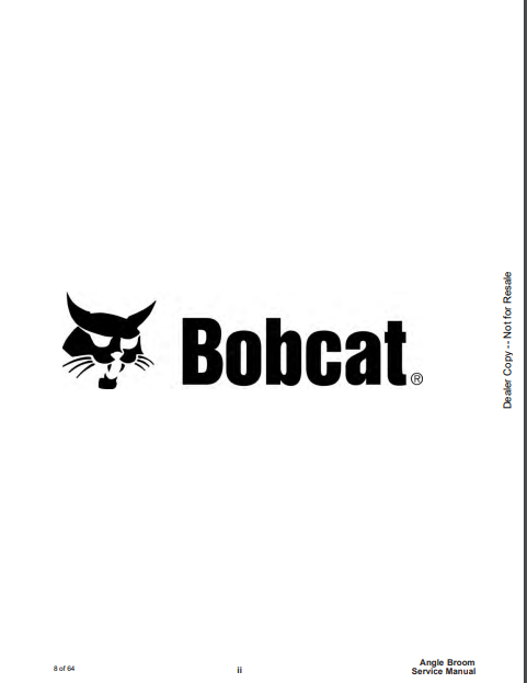 Manual de Reparación Escoba Angular Bobcat 84 Pulgadas
