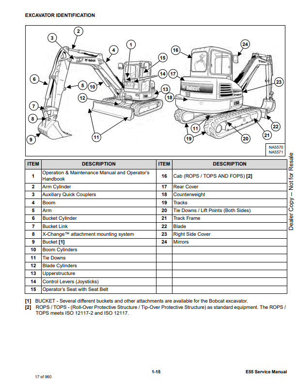 Manual de Reparación Excavadora Bobcat E55