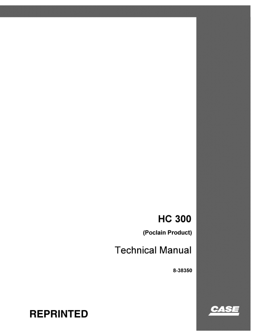 Manual de Reparación Excavadora Case HC300