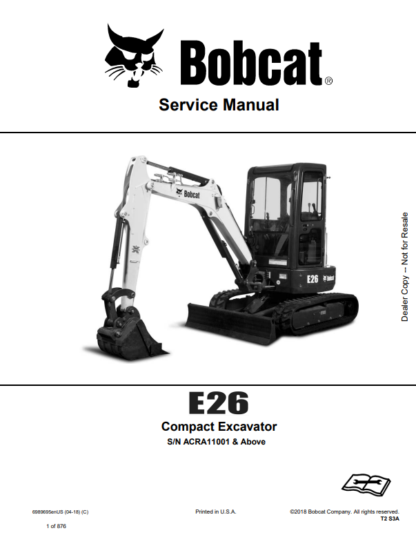 Manual de Servicios Excavadora Compacta Bobcat E26
