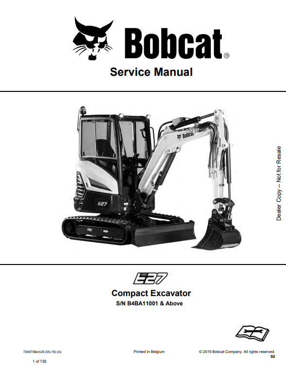 Manual de Reparación Excavadora Compacta Bobcat E27