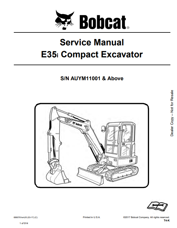 Manual de Reparación Excavadora CompactaBobcat E35i