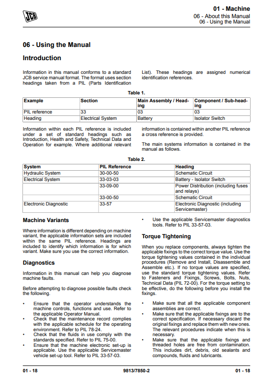 Manual de Reparación Excavadora JCB 8026 CTS, JCB 30PLUS