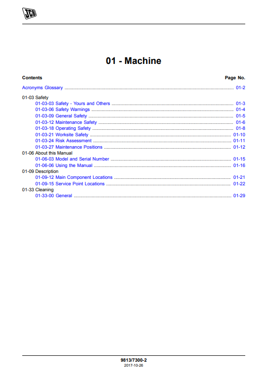 Manual de Reparación Excavadora JCB JS200, JS210, JS220, JS235