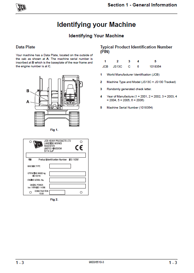 Manual de Reparación Excavadora JCB JS200, JS210, JS220, JS240, JS260