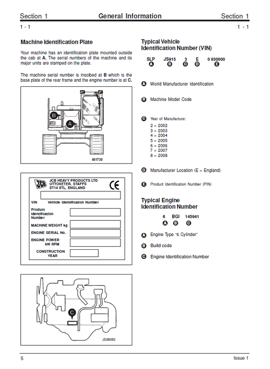 Manual de Reparación Excavadora JCB JS210