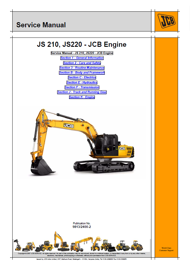Manual de Servicios Excavadora JCB JS210, JS220 Motor
