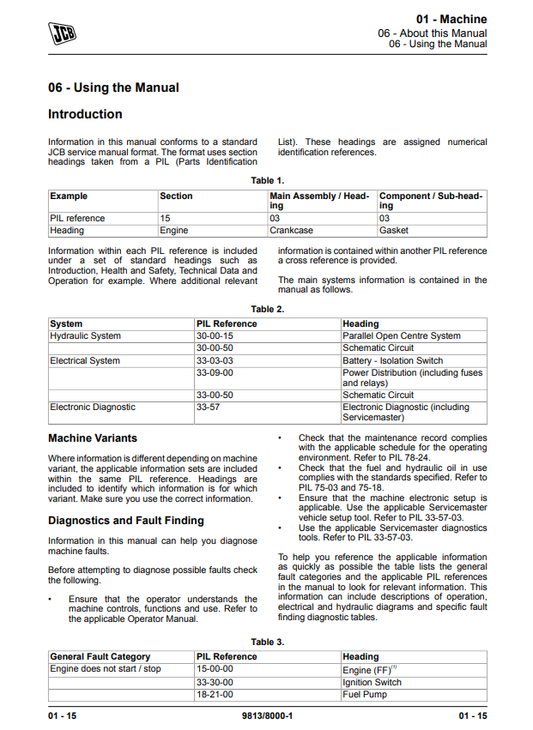Manual de Reparación Excavadora JCB JS 210, JS 230