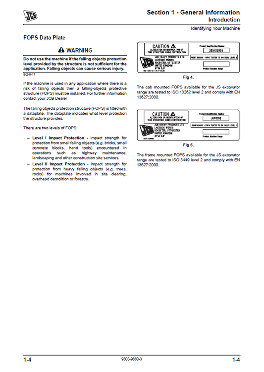 Manual de Reparación Excavadora JCB JS360 Tier III Auto