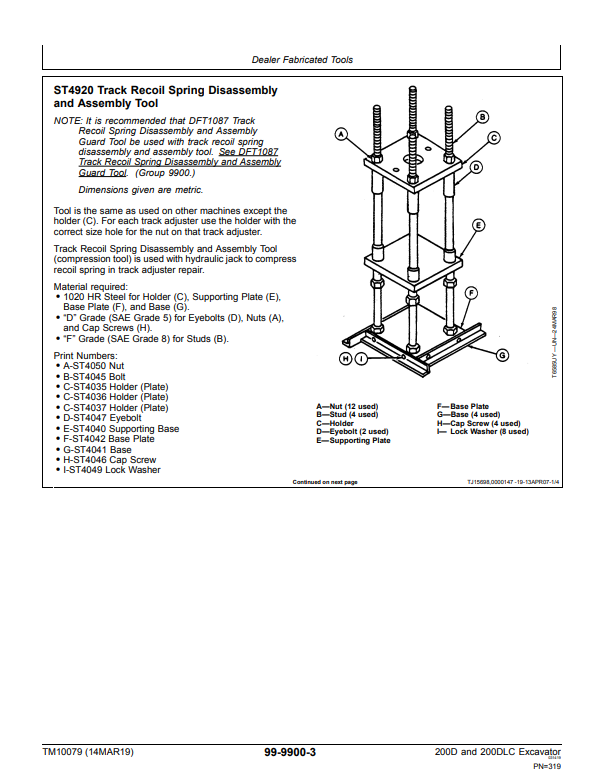 Manual de Reparación Excavadora John Deere 200D - 200DLC