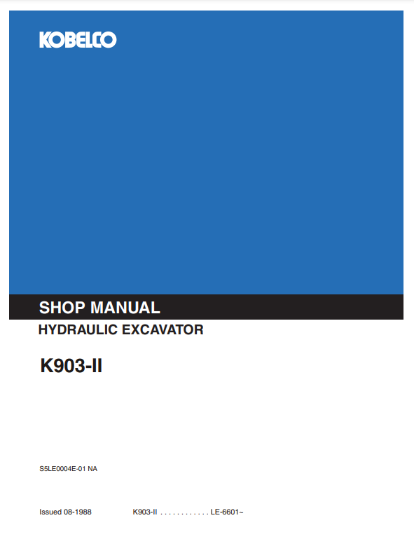 Manual de Reparación Excavadora Kobelco K903-II