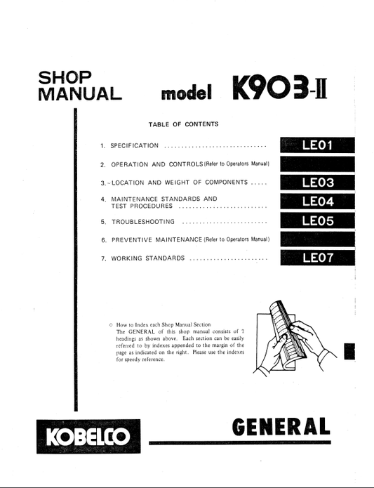 Manual de Reparación Excavadora Kobelco K903-II