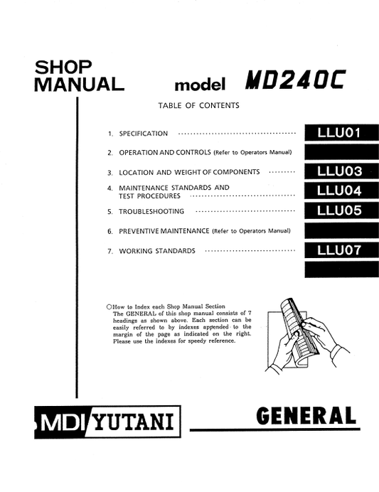 Manual de Reparación Excavadora Kobelco MD240C