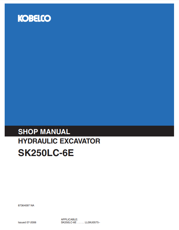 Manual de Reparación Excavadora Kobelco SK250LC-6E