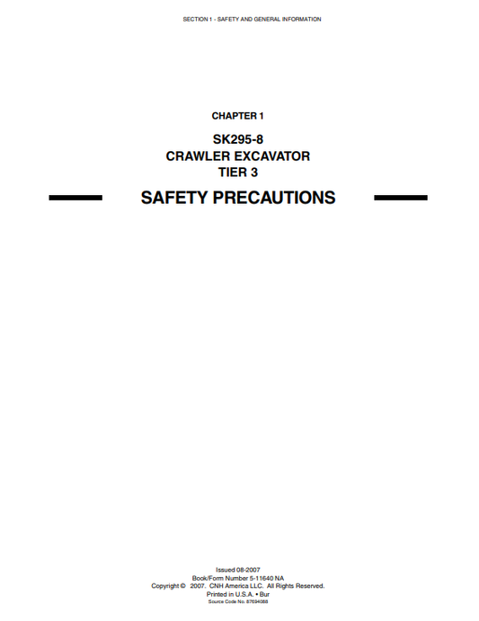 Manual de Reparación Excavadora Kobelco SK295-8 TIER 3
